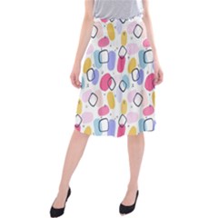 Abstract Multicolored Shapes Midi Beach Skirt by SychEva