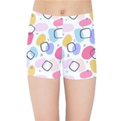 Abstract Multicolored Shapes Kids  Sports Shorts by SychEva