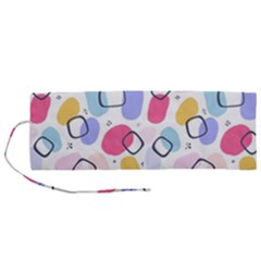 Abstract Multicolored Shapes Roll Up Canvas Pencil Holder (m) by SychEva