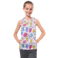 Abstract Multicolored Shapes Kids  Sleeveless Hoodie by SychEva
