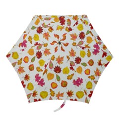 Watercolor Autumn Leaves Mini Folding Umbrellas by SychEva