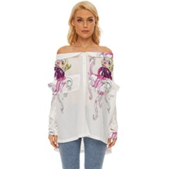 Carnie Squid Off Shoulder Chiffon Pocket Shirt by Limerence