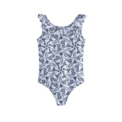 Geometric City Kids  Frill Swimsuit by SychEva