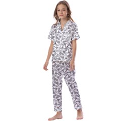 Geometric City Kids  Satin Short Sleeve Pajamas Set by SychEva