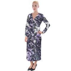 Reticulated Nova Velvet Maxi Wrap Dress by MRNStudios