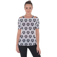 Night Moths Shoulder Cut Out Short Sleeve Top