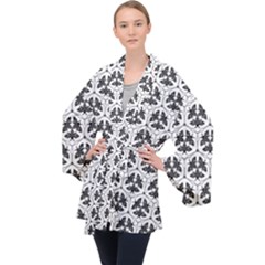 Night Moths Long Sleeve Velvet Kimono  by SychEva