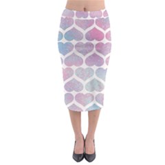 Multicolored Hearts Midi Pencil Skirt by SychEva