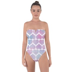 Multicolored Hearts Tie Back One Piece Swimsuit by SychEva