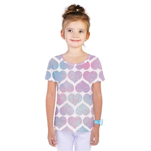 Multicolored Hearts Kids  One Piece Tee by SychEva