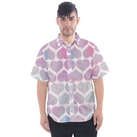 Multicolored Hearts Men s Short Sleeve Shirt by SychEva