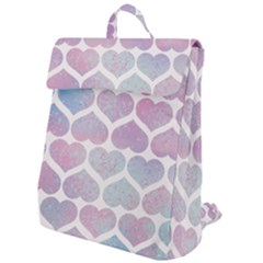 Multicolored Hearts Flap Top Backpack by SychEva