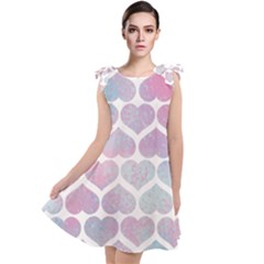 Multicolored Hearts Tie Up Tunic Dress by SychEva