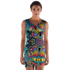 375 Chroma Digital Art Custom Kal00012 Wrap Front Bodycon Dress by Drippycreamart