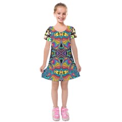 375 Chroma Digital Art Custom Kal00012 Kids  Short Sleeve Velvet Dress by Drippycreamart