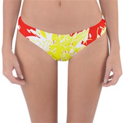 Red And Yellow Floral Reversible Hipster Bikini Bottoms by 3cl3ctix