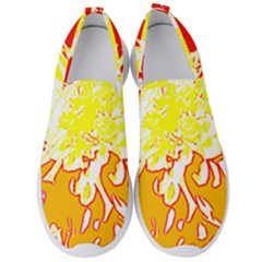 Red And Yellow Floral Men s Slip On Sneakers