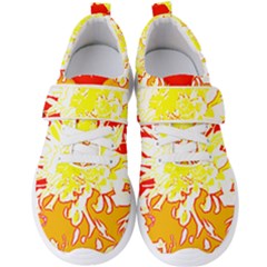 Red And Yellow Floral Men s Velcro Strap Shoes by 3cl3ctix