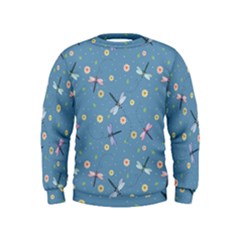 Cute Dragonflies In Spring Kids  Sweatshirt by SychEva