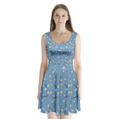 Cute Dragonflies In Spring Split Back Mini Dress 