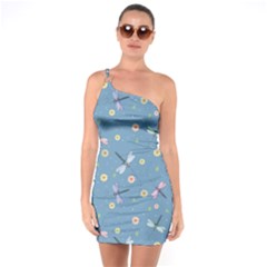Cute Dragonflies In Spring One Soulder Bodycon Dress by SychEva