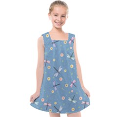 Cute Dragonflies In Spring Kids  Cross Back Dress