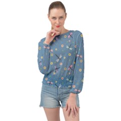 Cute Dragonflies In Spring Banded Bottom Chiffon Top by SychEva