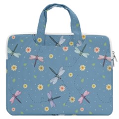 Cute Dragonflies In Spring Macbook Pro Double Pocket Laptop Bag by SychEva