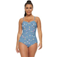 Cute Dragonflies In Spring Retro Full Coverage Swimsuit