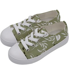 Folk Flowers Print Floral Pattern Ethnic Art Kids  Low Top Canvas Sneakers by Eskimos