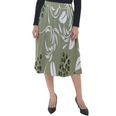 Folk Flowers Print Floral Pattern Ethnic Art Classic Velour Midi Skirt  by Eskimos