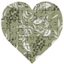 Folk flowers print Floral pattern Ethnic art Wooden Puzzle Heart View1