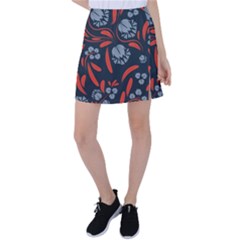 Folk Flowers Print Floral Pattern Ethnic Art Tennis Skirt by Eskimos