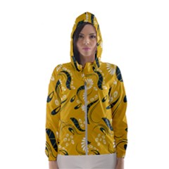 Folk Flowers Print Floral Pattern Ethnic Art Women s Hooded Windbreaker by Eskimos