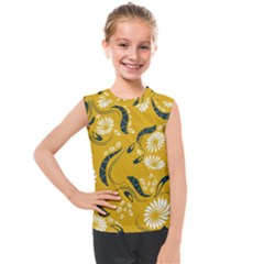 Folk Flowers Print Floral Pattern Ethnic Art Kids  Mesh Tank Top by Eskimos