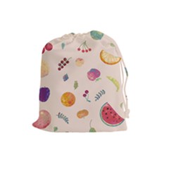 Summer Fruit Drawstring Pouch (large) by SychEva