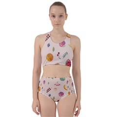 Summer Fruit Racer Back Bikini Set by SychEva