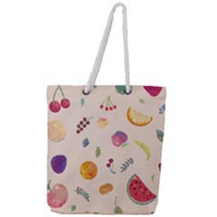 Summer Fruit Full Print Rope Handle Tote (large) by SychEva