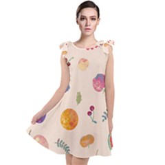 Summer Fruit Tie Up Tunic Dress by SychEva