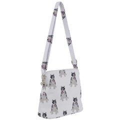 Cute Husky Puppies Zipper Messenger Bag by SychEva