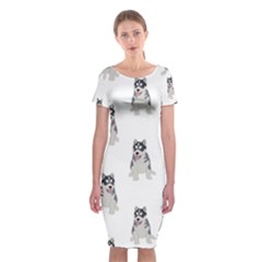 Cute Husky Puppies Classic Short Sleeve Midi Dress by SychEva