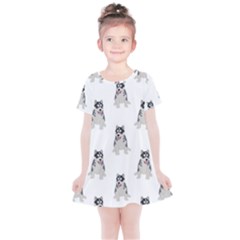 Cute Husky Puppies Kids  Simple Cotton Dress by SychEva