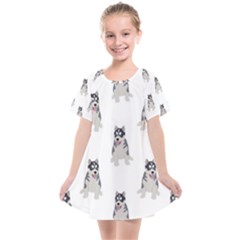 Cute Husky Puppies Kids  Smock Dress by SychEva