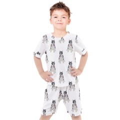 Cute Husky Puppies Kids  Tee And Shorts Set by SychEva