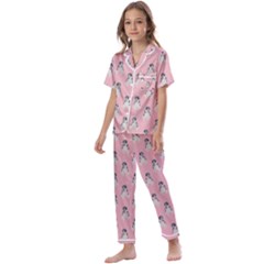 Cute Husky Kids  Satin Short Sleeve Pajamas Set by SychEva