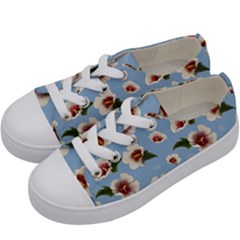 Hibiscus Flowers Kids  Low Top Canvas Sneakers by SychEva