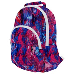 Painted Feathers Rounded Multi Pocket Backpack by kaleidomarblingart