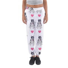 Little Husky With Hearts Women s Jogger Sweatpants by SychEva