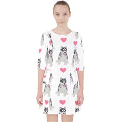 Little Husky With Hearts Pocket Dress by SychEva