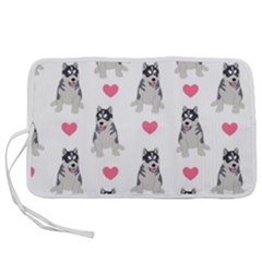 Little Husky With Hearts Pen Storage Case (l) by SychEva